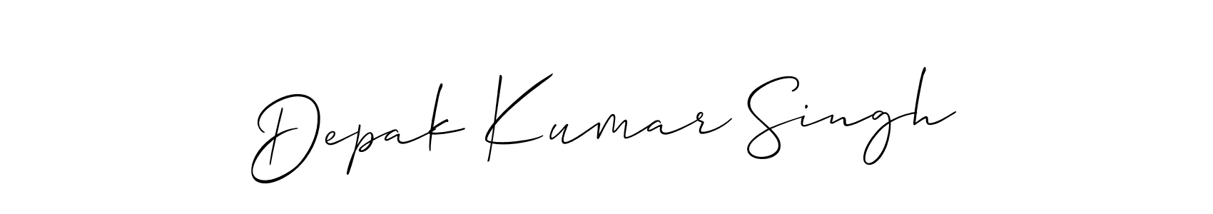Also You can easily find your signature by using the search form. We will create Depak Kumar Singh name handwritten signature images for you free of cost using Allison_Script sign style. Depak Kumar Singh signature style 2 images and pictures png