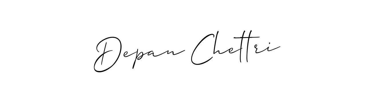 It looks lik you need a new signature style for name Depan Chettri. Design unique handwritten (Allison_Script) signature with our free signature maker in just a few clicks. Depan Chettri signature style 2 images and pictures png