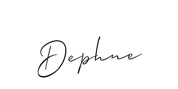 Use a signature maker to create a handwritten signature online. With this signature software, you can design (Allison_Script) your own signature for name Dephne. Dephne signature style 2 images and pictures png