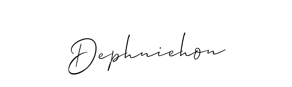 Make a short Dephniehon signature style. Manage your documents anywhere anytime using Allison_Script. Create and add eSignatures, submit forms, share and send files easily. Dephniehon signature style 2 images and pictures png
