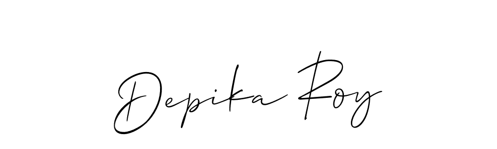 Make a beautiful signature design for name Depika Roy. With this signature (Allison_Script) style, you can create a handwritten signature for free. Depika Roy signature style 2 images and pictures png