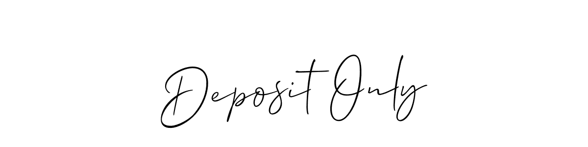 Similarly Allison_Script is the best handwritten signature design. Signature creator online .You can use it as an online autograph creator for name Deposit Only. Deposit Only signature style 2 images and pictures png