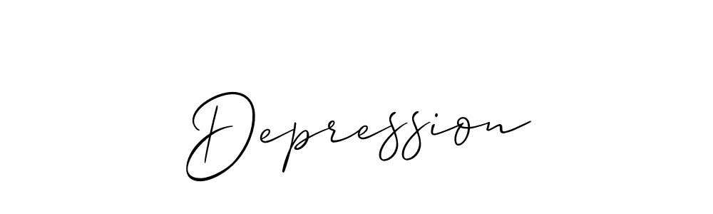 if you are searching for the best signature style for your name Depression. so please give up your signature search. here we have designed multiple signature styles  using Allison_Script. Depression signature style 2 images and pictures png