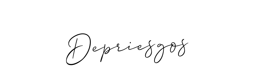 Use a signature maker to create a handwritten signature online. With this signature software, you can design (Allison_Script) your own signature for name Depriesgos. Depriesgos signature style 2 images and pictures png