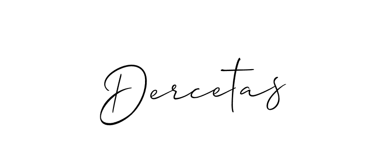 The best way (Allison_Script) to make a short signature is to pick only two or three words in your name. The name Dercetas include a total of six letters. For converting this name. Dercetas signature style 2 images and pictures png