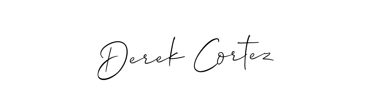 You should practise on your own different ways (Allison_Script) to write your name (Derek Cortez) in signature. don't let someone else do it for you. Derek Cortez signature style 2 images and pictures png