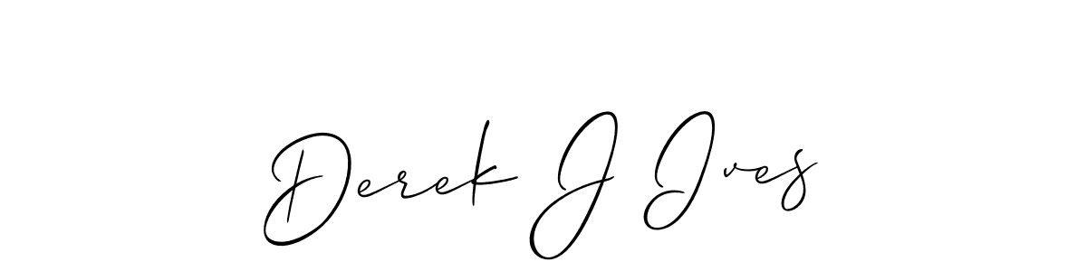 The best way (Allison_Script) to make a short signature is to pick only two or three words in your name. The name Derek J Ives include a total of six letters. For converting this name. Derek J Ives signature style 2 images and pictures png