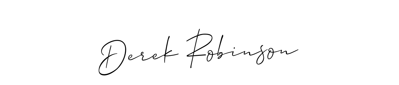 How to make Derek Robinson name signature. Use Allison_Script style for creating short signs online. This is the latest handwritten sign. Derek Robinson signature style 2 images and pictures png