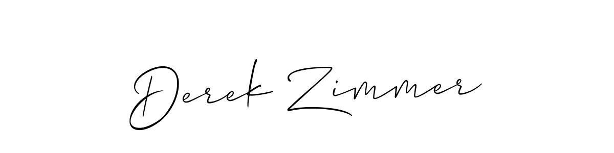 How to make Derek Zimmer name signature. Use Allison_Script style for creating short signs online. This is the latest handwritten sign. Derek Zimmer signature style 2 images and pictures png