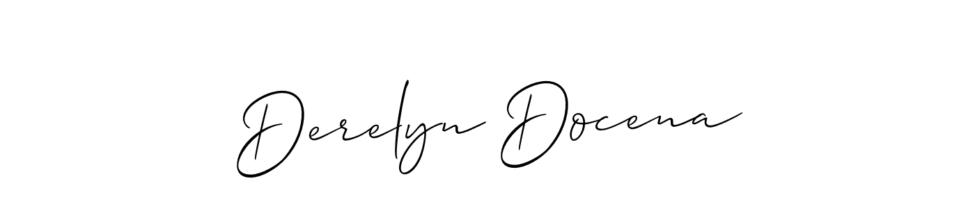 Similarly Allison_Script is the best handwritten signature design. Signature creator online .You can use it as an online autograph creator for name Derelyn Docena. Derelyn Docena signature style 2 images and pictures png