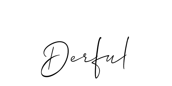 if you are searching for the best signature style for your name Derful. so please give up your signature search. here we have designed multiple signature styles  using Allison_Script. Derful signature style 2 images and pictures png