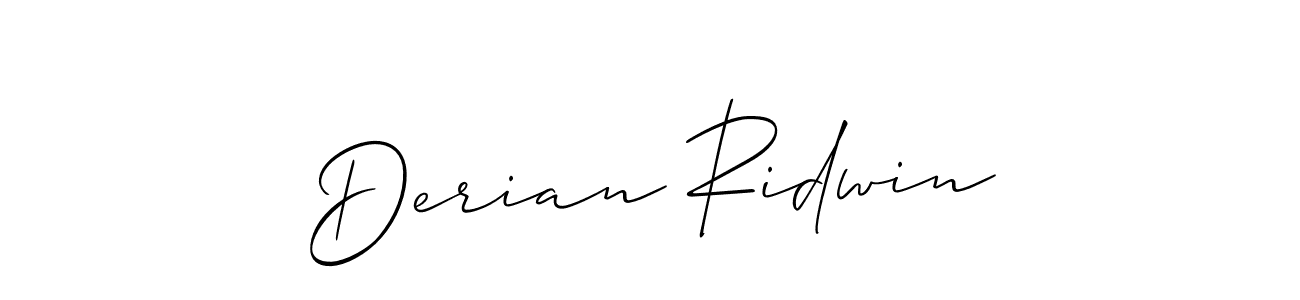 It looks lik you need a new signature style for name Derian Ridwin. Design unique handwritten (Allison_Script) signature with our free signature maker in just a few clicks. Derian Ridwin signature style 2 images and pictures png