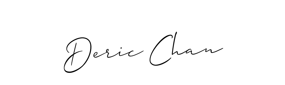 It looks lik you need a new signature style for name Deric Chan. Design unique handwritten (Allison_Script) signature with our free signature maker in just a few clicks. Deric Chan signature style 2 images and pictures png