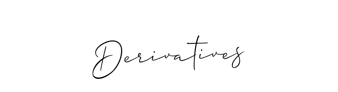 Also You can easily find your signature by using the search form. We will create Derivatives name handwritten signature images for you free of cost using Allison_Script sign style. Derivatives signature style 2 images and pictures png