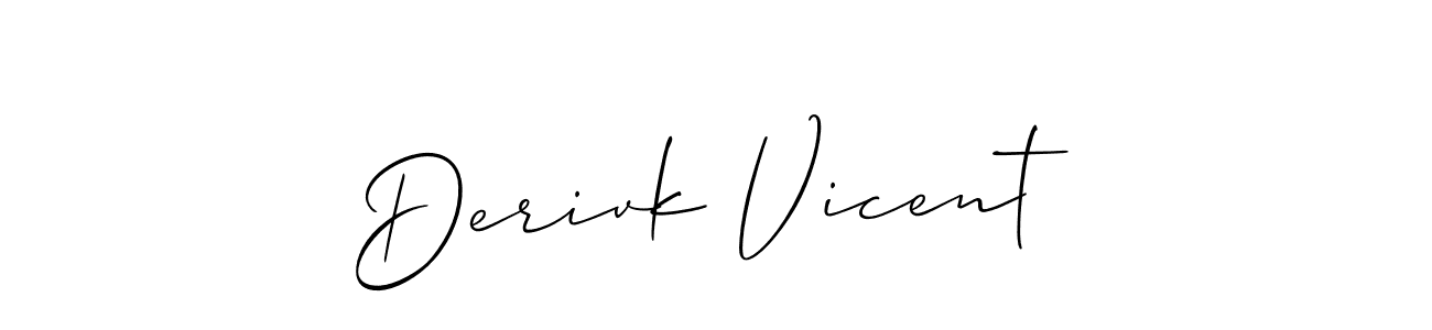 Derivk Vicent stylish signature style. Best Handwritten Sign (Allison_Script) for my name. Handwritten Signature Collection Ideas for my name Derivk Vicent. Derivk Vicent signature style 2 images and pictures png