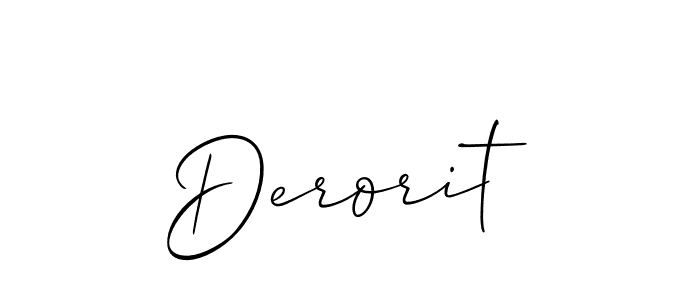 Also we have Derorit name is the best signature style. Create professional handwritten signature collection using Allison_Script autograph style. Derorit signature style 2 images and pictures png