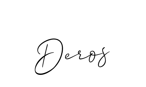 Make a beautiful signature design for name Deros. With this signature (Allison_Script) style, you can create a handwritten signature for free. Deros signature style 2 images and pictures png