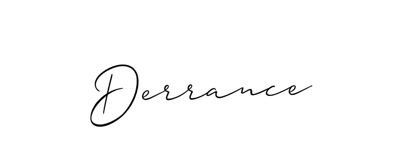 Create a beautiful signature design for name Derrance. With this signature (Allison_Script) fonts, you can make a handwritten signature for free. Derrance signature style 2 images and pictures png