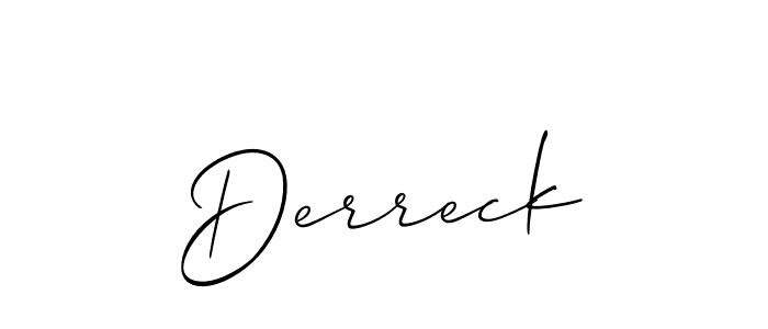 Derreck stylish signature style. Best Handwritten Sign (Allison_Script) for my name. Handwritten Signature Collection Ideas for my name Derreck. Derreck signature style 2 images and pictures png