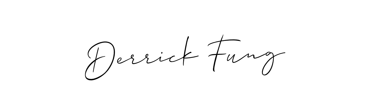 Use a signature maker to create a handwritten signature online. With this signature software, you can design (Allison_Script) your own signature for name Derrick Fung. Derrick Fung signature style 2 images and pictures png