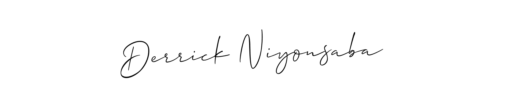 Make a short Derrick Niyonsaba signature style. Manage your documents anywhere anytime using Allison_Script. Create and add eSignatures, submit forms, share and send files easily. Derrick Niyonsaba signature style 2 images and pictures png