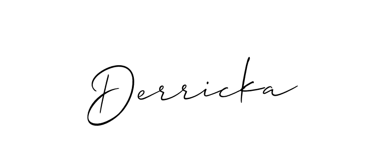 Also we have Derricka name is the best signature style. Create professional handwritten signature collection using Allison_Script autograph style. Derricka signature style 2 images and pictures png