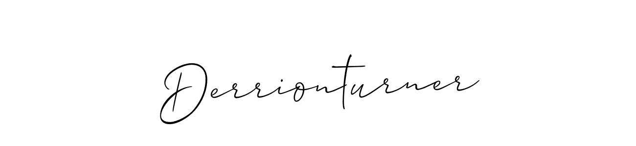 Similarly Allison_Script is the best handwritten signature design. Signature creator online .You can use it as an online autograph creator for name Derrionturner. Derrionturner signature style 2 images and pictures png
