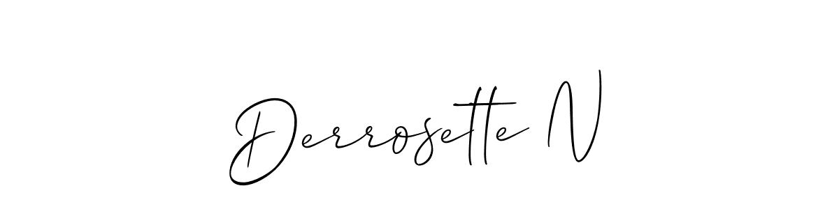 Make a beautiful signature design for name Derrosette N. With this signature (Allison_Script) style, you can create a handwritten signature for free. Derrosette N signature style 2 images and pictures png