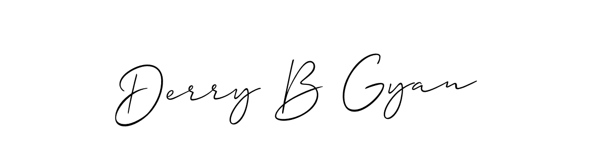 Use a signature maker to create a handwritten signature online. With this signature software, you can design (Allison_Script) your own signature for name Derry B Gyan. Derry B Gyan signature style 2 images and pictures png