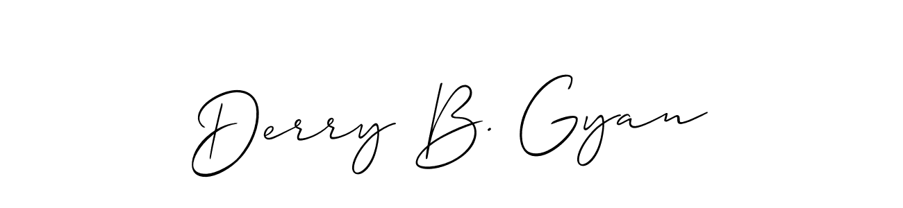 if you are searching for the best signature style for your name Derry B. Gyan. so please give up your signature search. here we have designed multiple signature styles  using Allison_Script. Derry B. Gyan signature style 2 images and pictures png