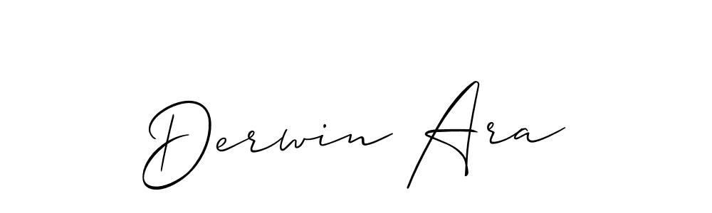 Derwin Ara stylish signature style. Best Handwritten Sign (Allison_Script) for my name. Handwritten Signature Collection Ideas for my name Derwin Ara. Derwin Ara signature style 2 images and pictures png