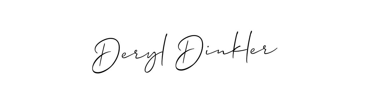 The best way (Allison_Script) to make a short signature is to pick only two or three words in your name. The name Deryl Dinkler include a total of six letters. For converting this name. Deryl Dinkler signature style 2 images and pictures png