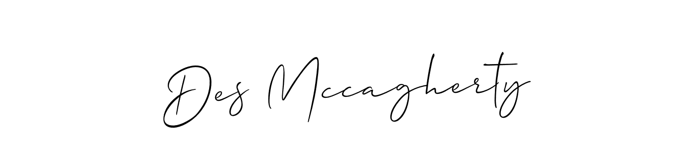 It looks lik you need a new signature style for name Des Mccagherty. Design unique handwritten (Allison_Script) signature with our free signature maker in just a few clicks. Des Mccagherty signature style 2 images and pictures png