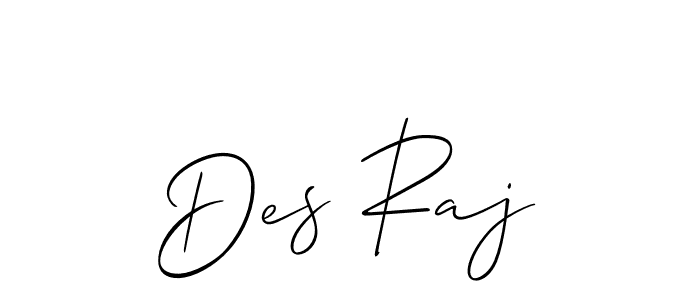 The best way (Allison_Script) to make a short signature is to pick only two or three words in your name. The name Des Raj include a total of six letters. For converting this name. Des Raj signature style 2 images and pictures png