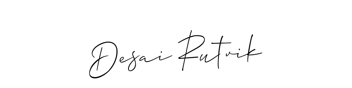 Make a short Desai Rutvik signature style. Manage your documents anywhere anytime using Allison_Script. Create and add eSignatures, submit forms, share and send files easily. Desai Rutvik signature style 2 images and pictures png