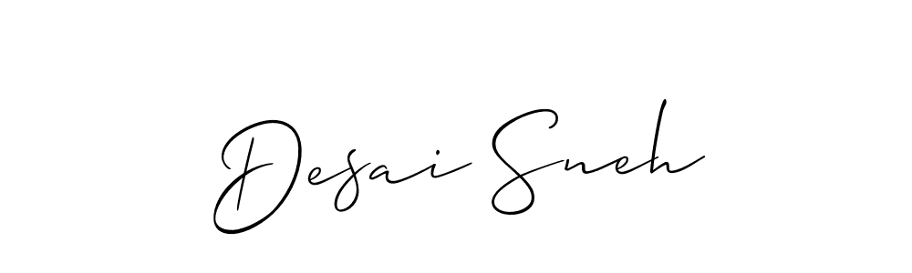 Desai Sneh stylish signature style. Best Handwritten Sign (Allison_Script) for my name. Handwritten Signature Collection Ideas for my name Desai Sneh. Desai Sneh signature style 2 images and pictures png