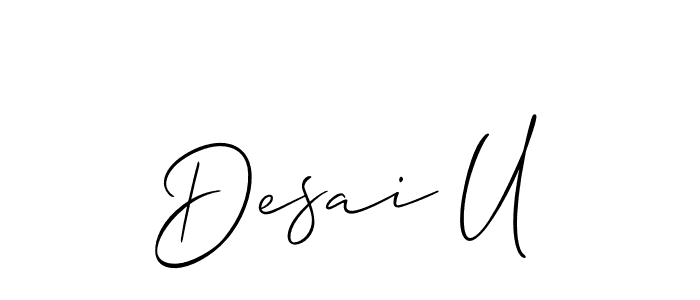 How to Draw Desai U signature style? Allison_Script is a latest design signature styles for name Desai U. Desai U signature style 2 images and pictures png