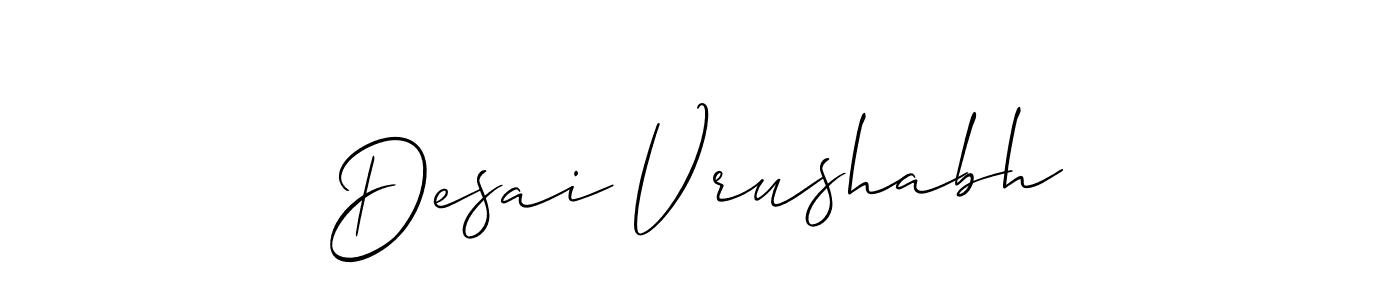 Desai Vrushabh stylish signature style. Best Handwritten Sign (Allison_Script) for my name. Handwritten Signature Collection Ideas for my name Desai Vrushabh. Desai Vrushabh signature style 2 images and pictures png