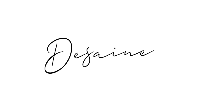 It looks lik you need a new signature style for name Desaine. Design unique handwritten (Allison_Script) signature with our free signature maker in just a few clicks. Desaine signature style 2 images and pictures png