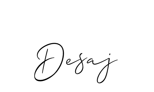 The best way (Allison_Script) to make a short signature is to pick only two or three words in your name. The name Desaj include a total of six letters. For converting this name. Desaj signature style 2 images and pictures png