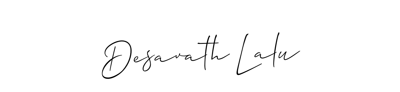 The best way (Allison_Script) to make a short signature is to pick only two or three words in your name. The name Desavath Lalu include a total of six letters. For converting this name. Desavath Lalu signature style 2 images and pictures png