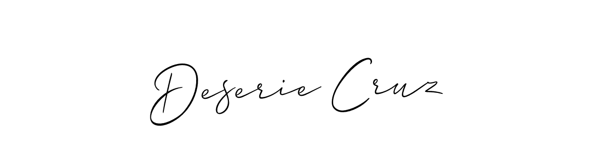 Allison_Script is a professional signature style that is perfect for those who want to add a touch of class to their signature. It is also a great choice for those who want to make their signature more unique. Get Deserie Cruz name to fancy signature for free. Deserie Cruz signature style 2 images and pictures png