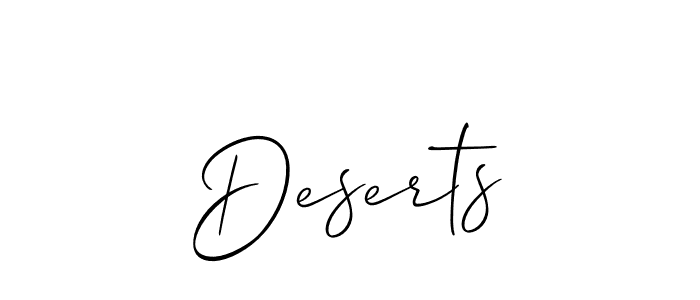 How to make Deserts signature? Allison_Script is a professional autograph style. Create handwritten signature for Deserts name. Deserts signature style 2 images and pictures png