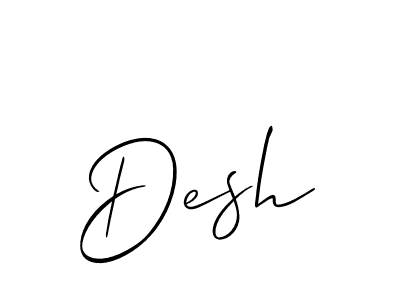 if you are searching for the best signature style for your name Desh. so please give up your signature search. here we have designed multiple signature styles  using Allison_Script. Desh signature style 2 images and pictures png