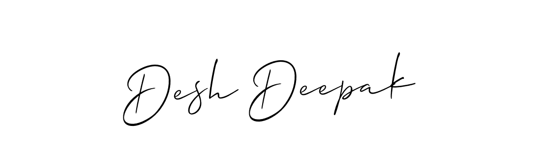 How to make Desh Deepak name signature. Use Allison_Script style for creating short signs online. This is the latest handwritten sign. Desh Deepak signature style 2 images and pictures png