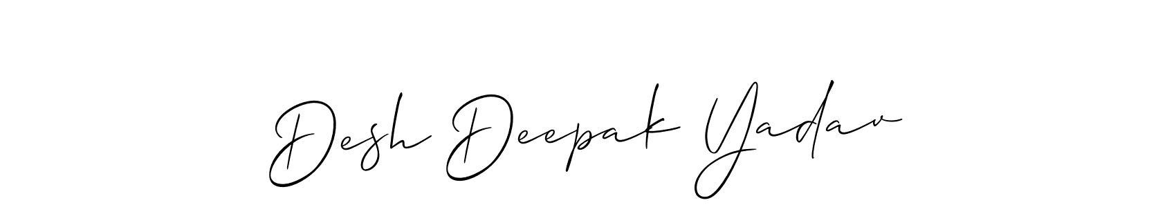 Design your own signature with our free online signature maker. With this signature software, you can create a handwritten (Allison_Script) signature for name Desh Deepak Yadav. Desh Deepak Yadav signature style 2 images and pictures png