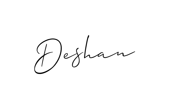 Make a short Deshan signature style. Manage your documents anywhere anytime using Allison_Script. Create and add eSignatures, submit forms, share and send files easily. Deshan signature style 2 images and pictures png