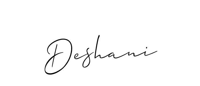Similarly Allison_Script is the best handwritten signature design. Signature creator online .You can use it as an online autograph creator for name Deshani. Deshani signature style 2 images and pictures png
