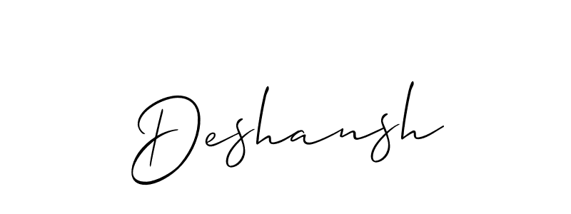 Best and Professional Signature Style for Deshansh. Allison_Script Best Signature Style Collection. Deshansh signature style 2 images and pictures png