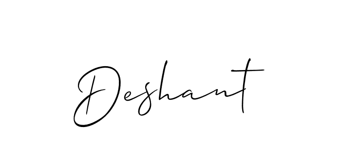 Deshant stylish signature style. Best Handwritten Sign (Allison_Script) for my name. Handwritten Signature Collection Ideas for my name Deshant. Deshant signature style 2 images and pictures png